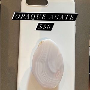 Natural agate phone grip